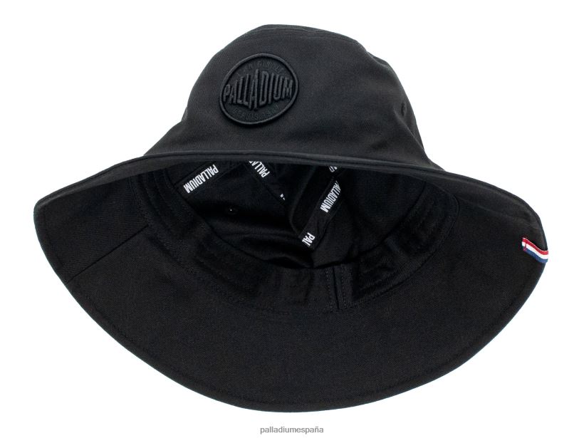 unisexo sombrero de pescador con logo Palladium negro sombreros DF42XP333