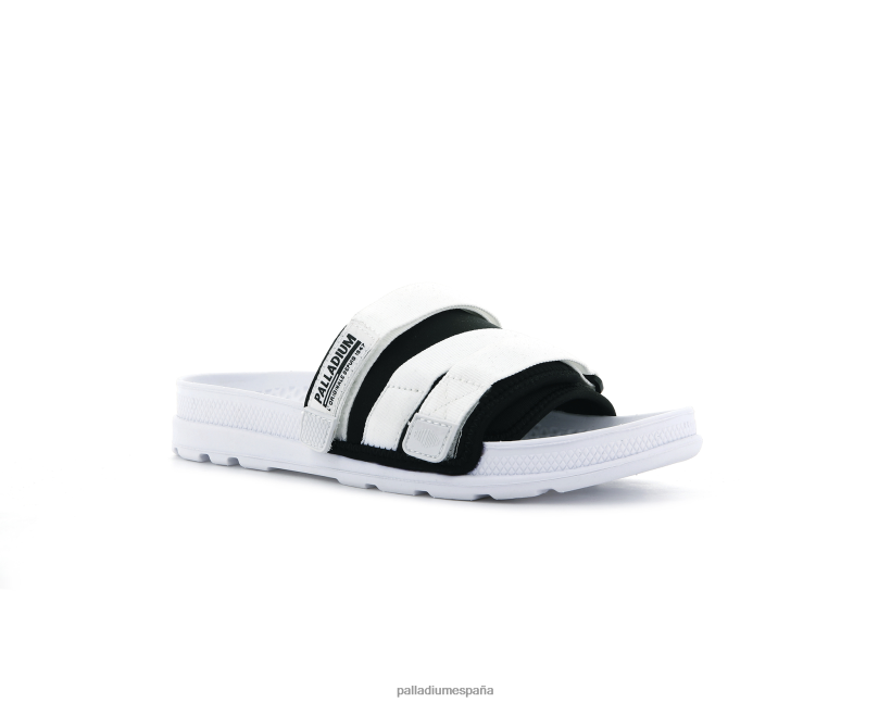unisexo tobogán soleá Palladium blanco negro diapositivas DF42XP211
