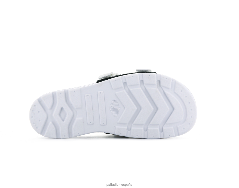 unisexo tobogán soleá Palladium blanco negro diapositivas DF42XP211