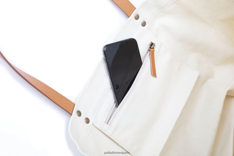 unisexo tote redondo con logo Palladium Marfil bolsas DF42XP325