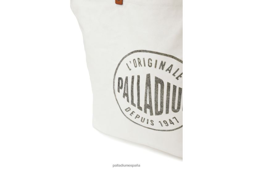 unisexo tote redondo con logo Palladium Marfil bolsas DF42XP325