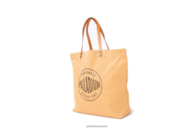 unisexo tote redondo con logo Palladium camello bolsas DF42XP326